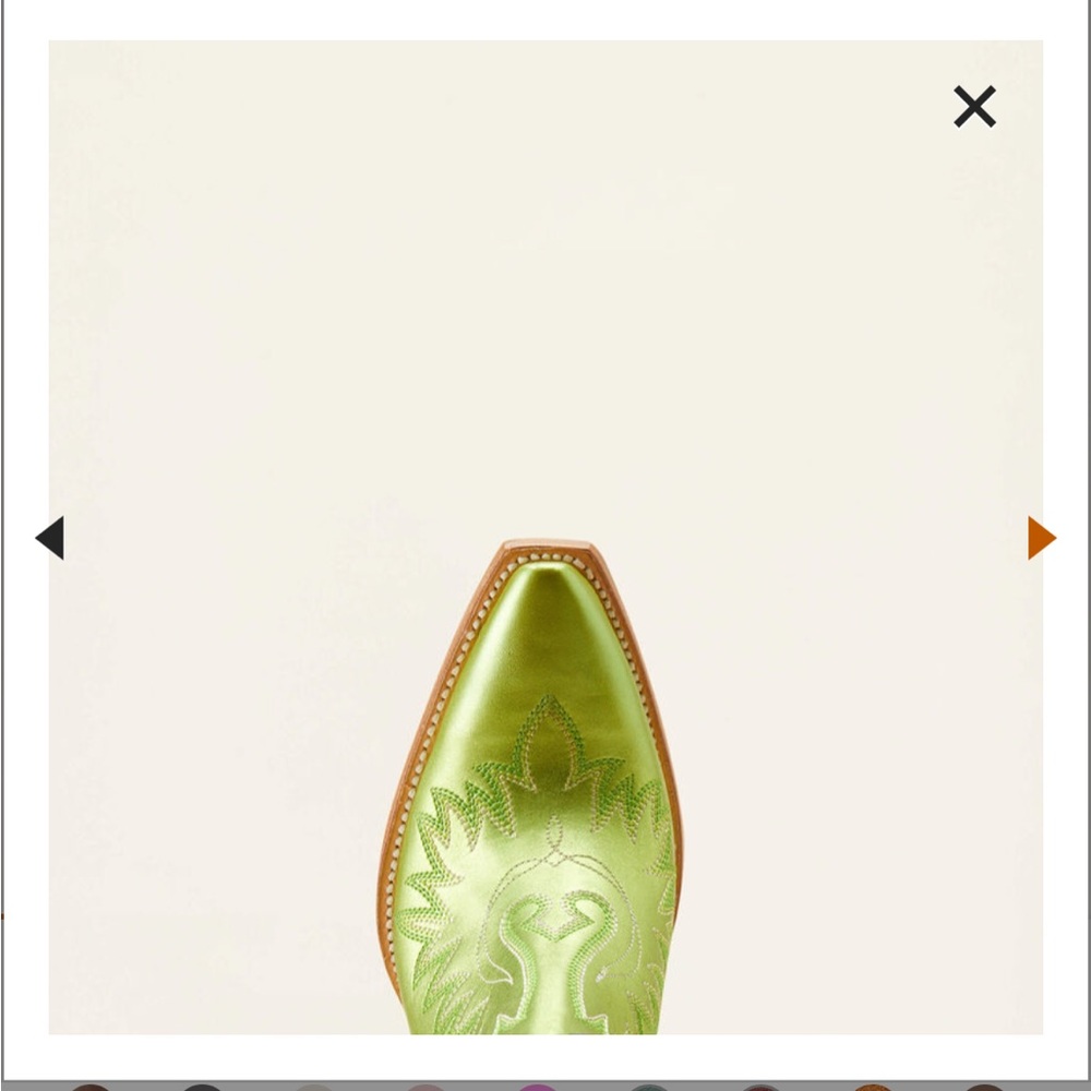 Ariat Green Heeled Boots with Pointed Toe
